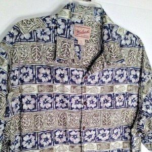 Woolrich Hawaiian Shirt Mens Sz XL Batik Cotton